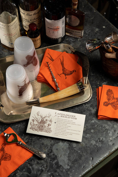 Quail White Cocktail Napkins