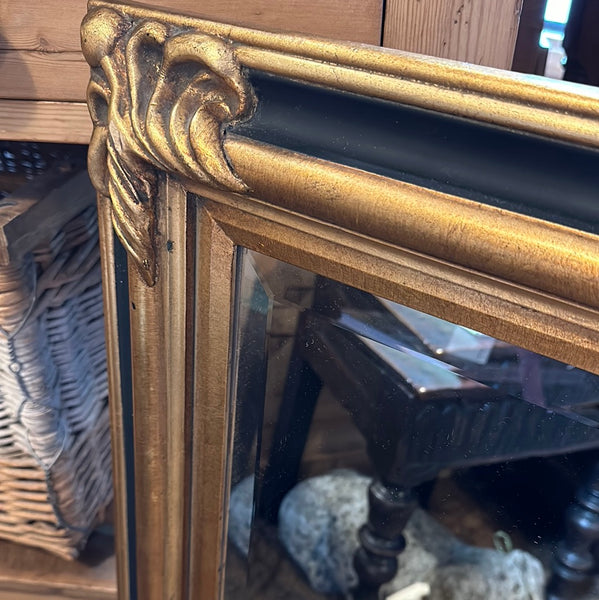 Mirror with Gold and Black Frame