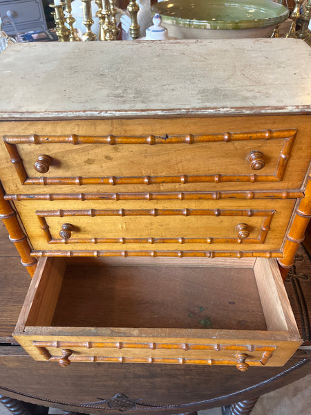 Small French Faux Bamboo Chest