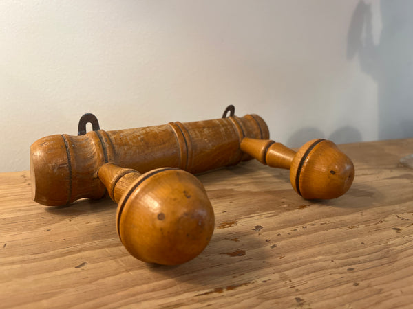 French Faux Bamboo Coat Hooks, 2 Hooks
