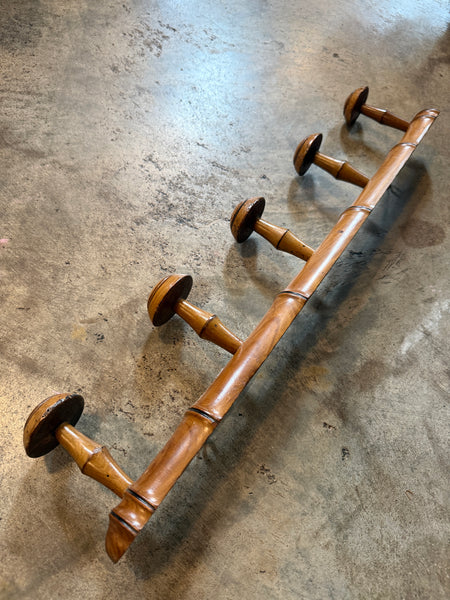 French Faux Bamboo Coat Hooks, 5 Hooks