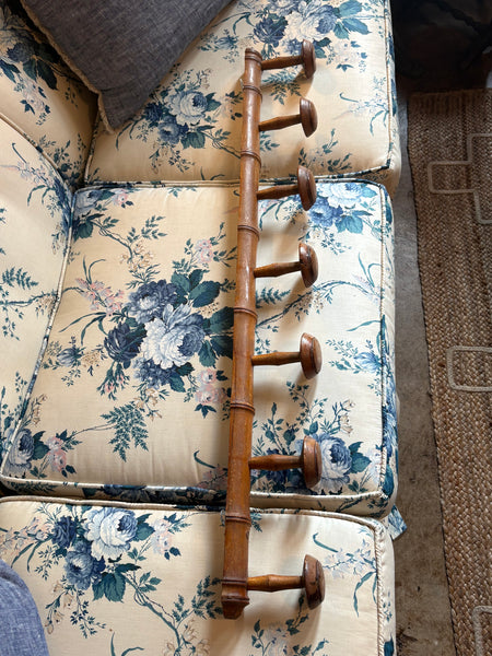 French Faux Bamboo Coat Rack, 7 Hooks