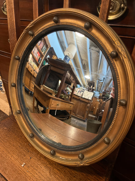 Round Gilt Frame Convex Mirror