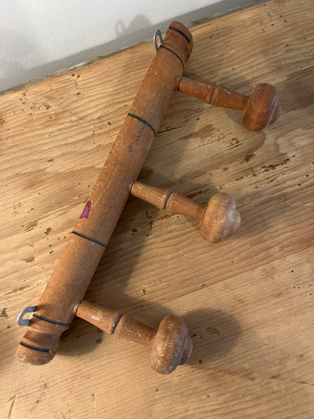 French Faux Bamboo Coat Hooks, 3 Hooks