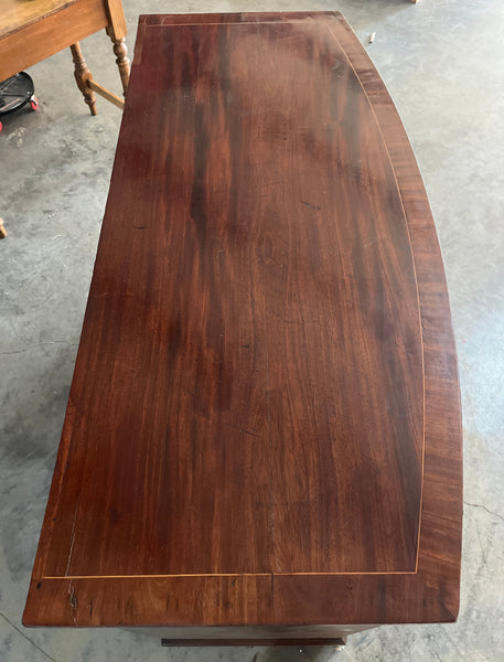 Mahogany Bow Front Chest with Oval Brass Pulls