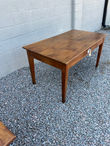 French Cherry Farm Table with Drawer