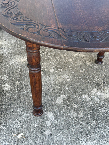 Carved Oak Occasional Table