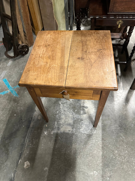 French One-Drawer Walnut Table