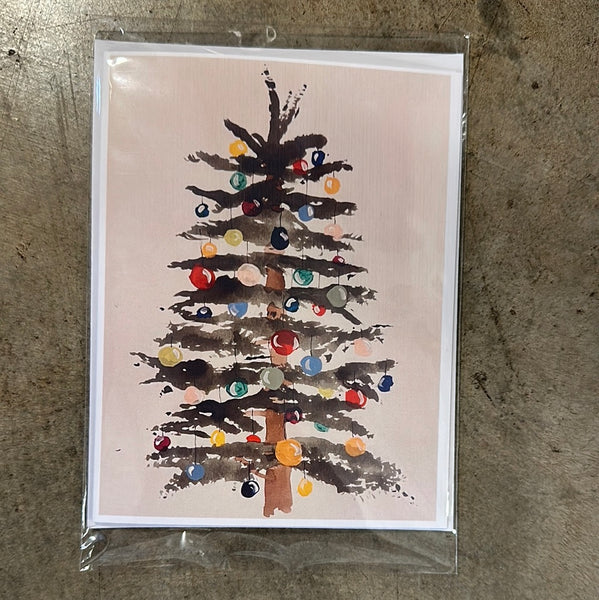 "Watercolor Christmas Tree" Notecards