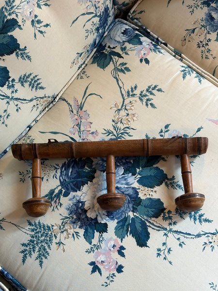 French Faux Bamboo Coat Hooks, 3 Hooks