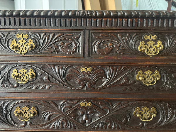 Fabulous Tall Carved Oak Chest