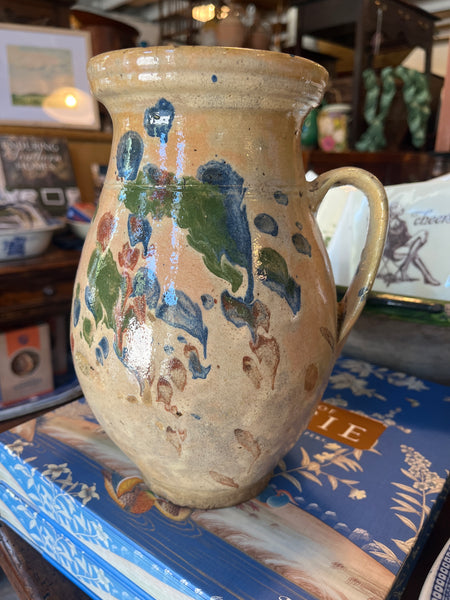 Pyrenees Jug, Tan with Brown, Blue & Green Splatter