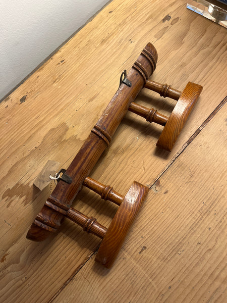 French Pine Coat Rack, 2 Hooks