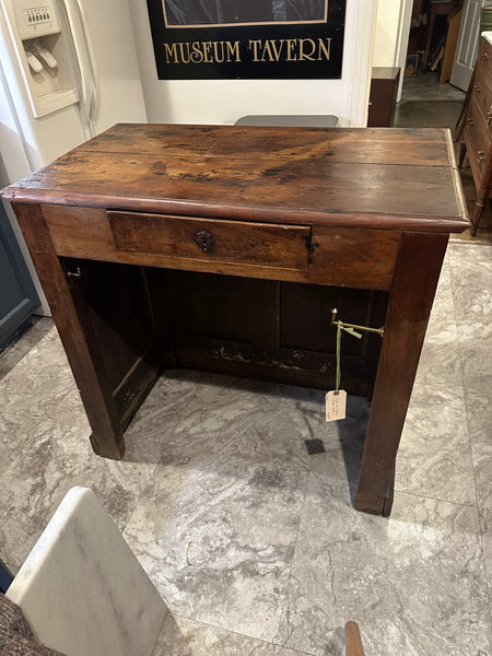 French Paneled Oak Reception Counter with Drawer