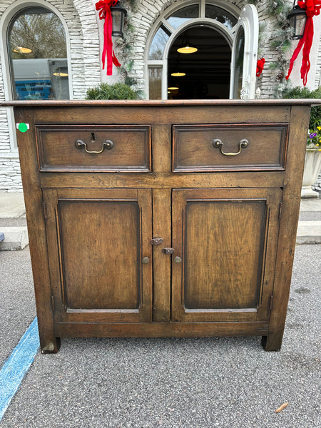 Small Oak Two-Door Dresser Base