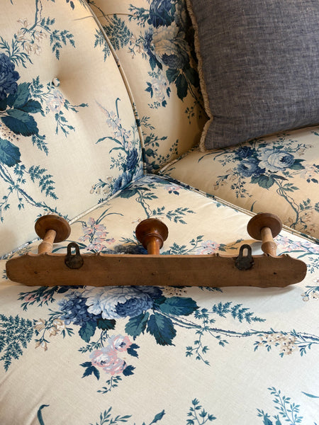 French Faux Bamboo Coat Hooks, 3 Hooks