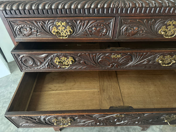 Fabulous Tall Carved Oak Chest
