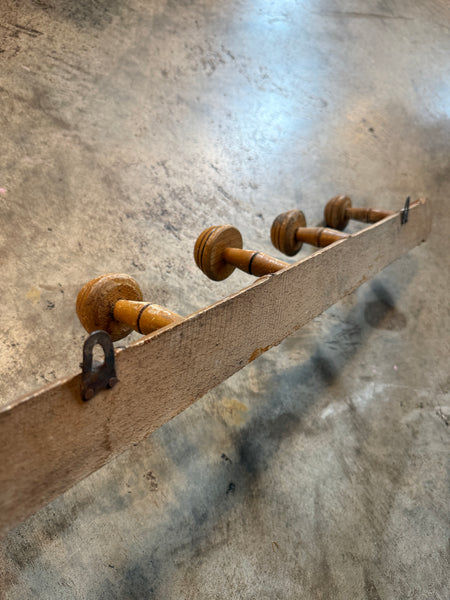 French Faux Bamboo Coat Hooks, 5 Hooks