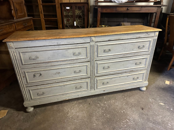 French 6-Drawer Painted Base Milliner's Chest