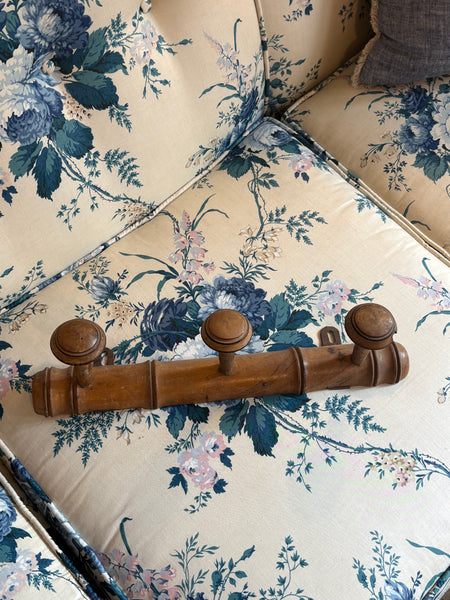 French Faux Bamboo Coat Hooks, 3 Hooks