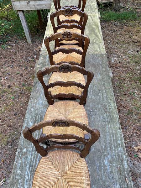 Set of 6 French Ladder Back Chairs