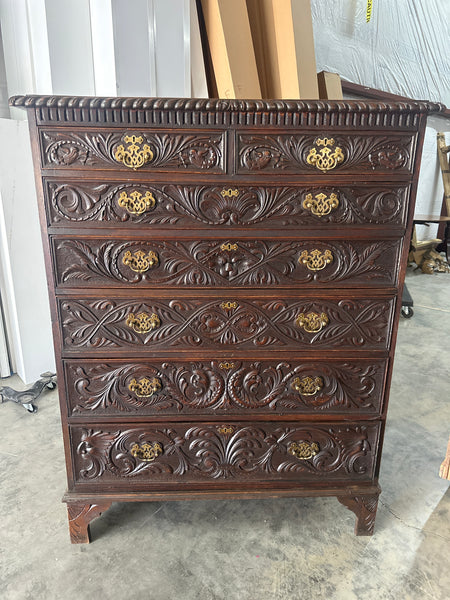 Fabulous Tall Carved Oak Chest