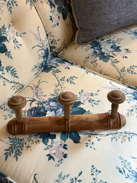 French Faux Bamboo Coat Hooks, 3 Hooks