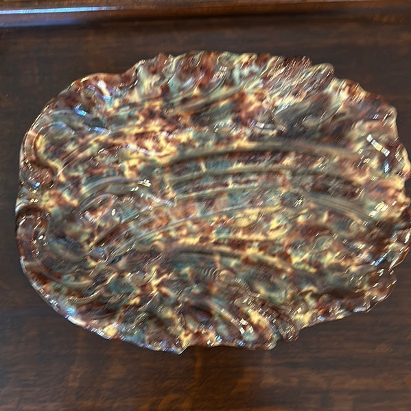 Majolica Asparagus Cradle and Platter