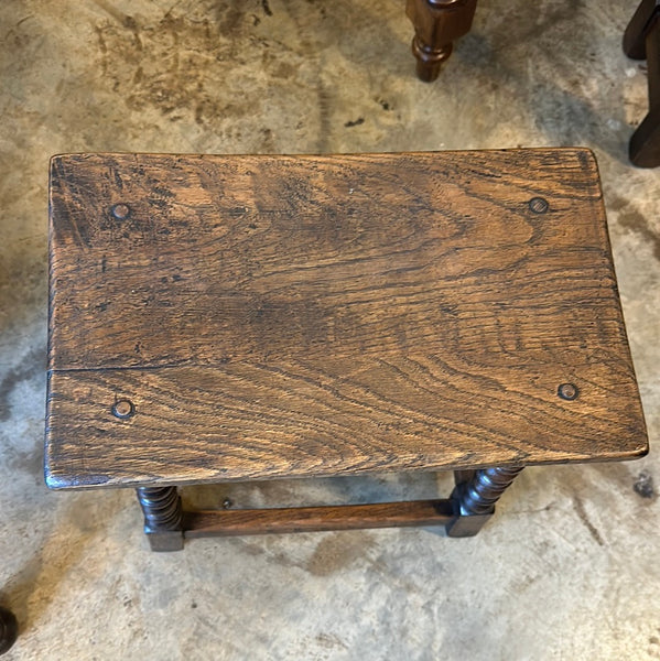 Small English Oak Bobbin Leg Stool