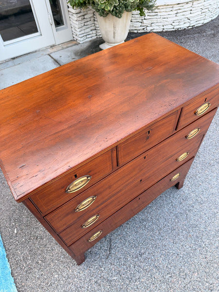 Mahogany Flat Front Chest with Inlay