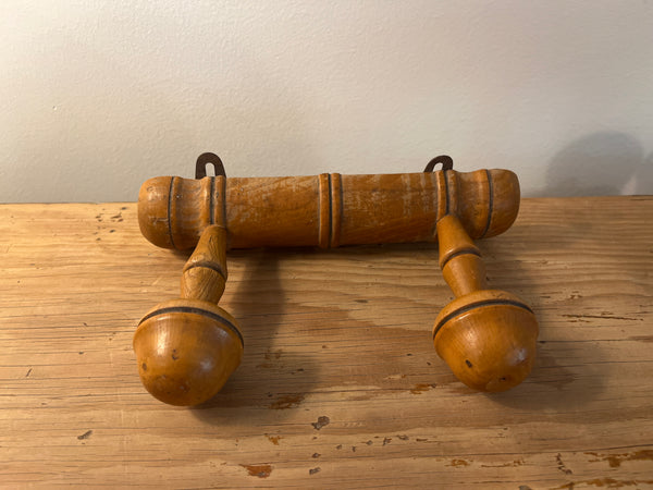 French Faux Bamboo Coat Hooks, 2 Hooks