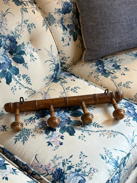 French Faux Bamboo Coat Hooks, 4 Hooks