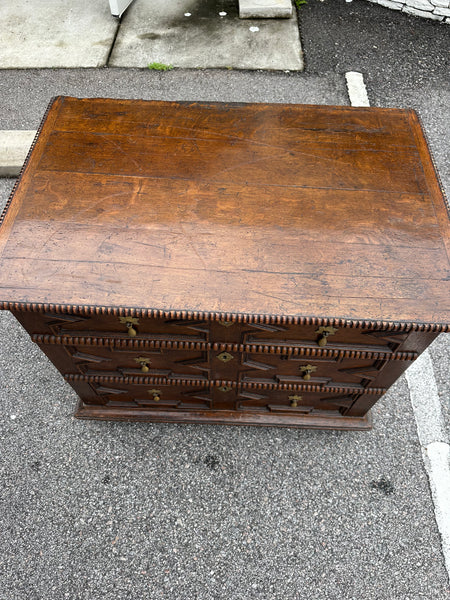 Small Moulded Front Oak Chest