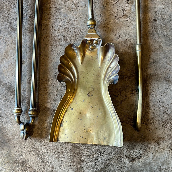 Set of Three Brass Fire Tools