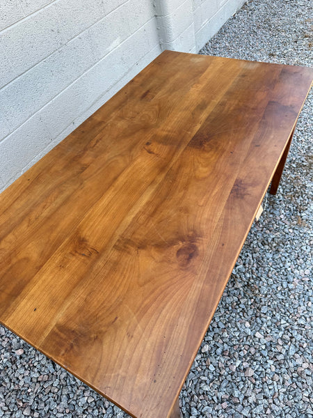 French Cherry Farm Table with Drawer