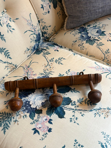 French Faux Bamboo Coat Hooks, 3 Hooks