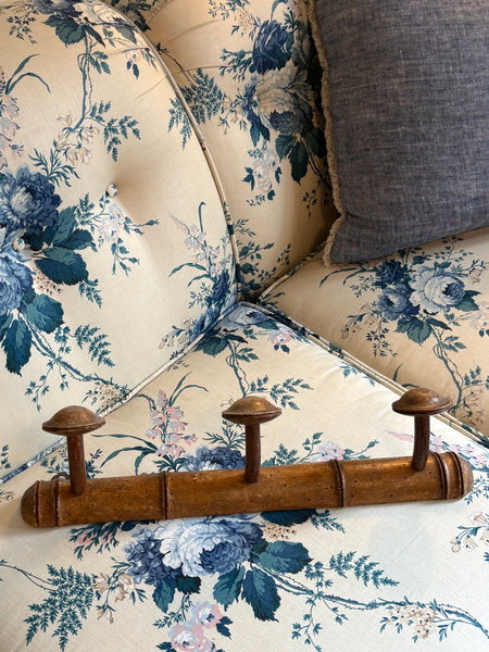 French Faux Bamboo Coat Hooks, 3 Hooks