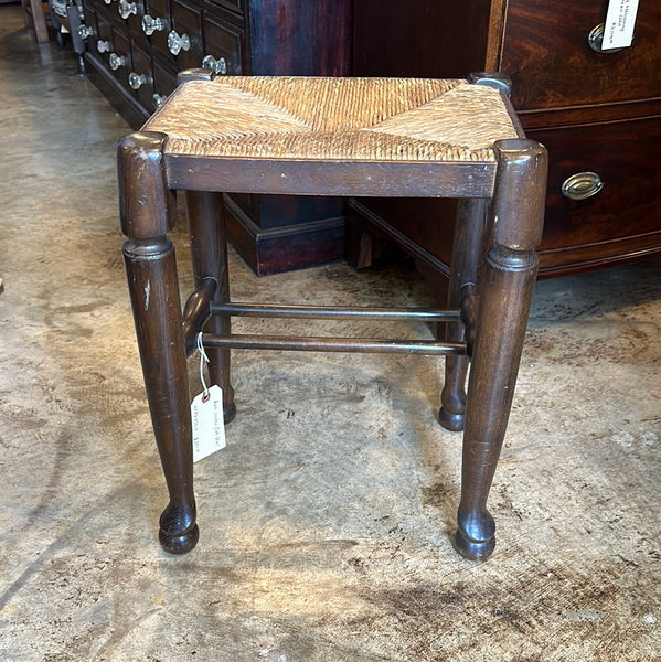 Rush Seated Oak Stool