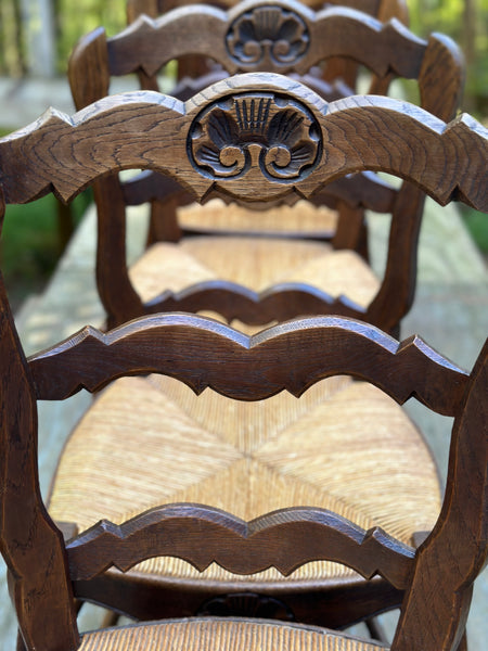 Set of 6 French Ladder Back Chairs