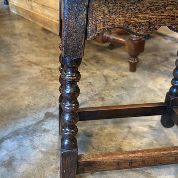 Small English Oak Bobbin Leg Stool