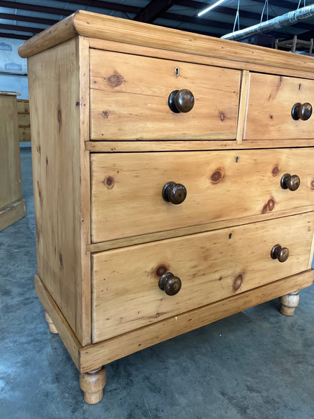 Pine Chest with Contrasting Pulls, England