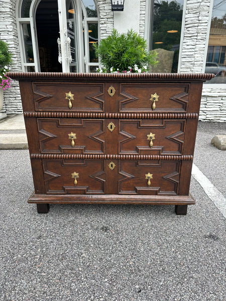 Small Moulded Front Oak Chest