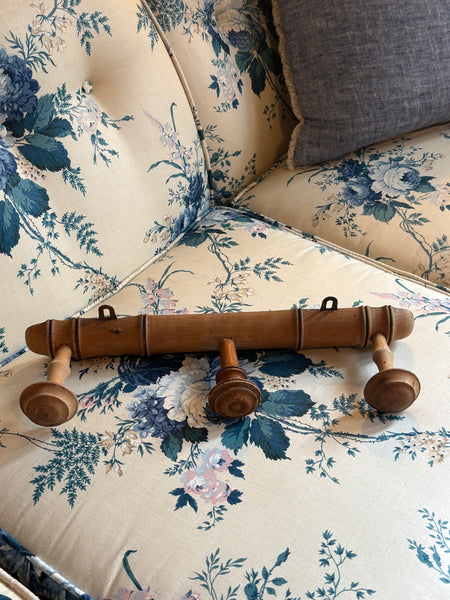 French Faux Bamboo Coat Hooks, 3 Hooks