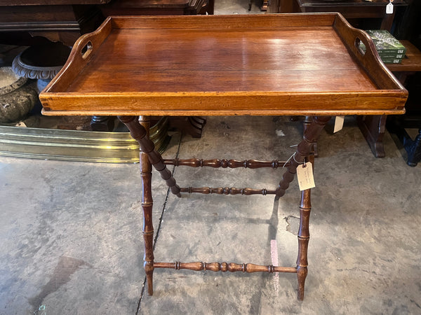 Faux Bamboo Butler's Tray on Stand