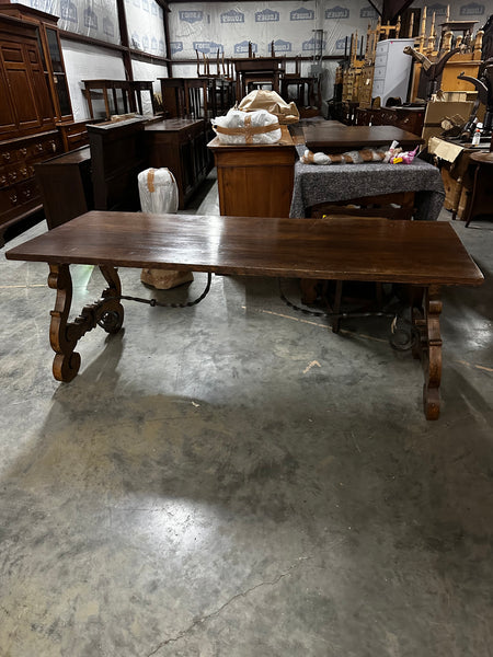 French Oak and Iron Spanish-Style Table