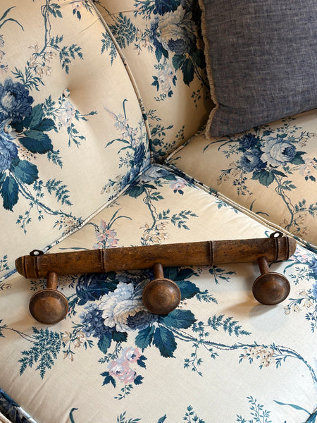 French Faux Bamboo Coat Hooks, 3 Hooks