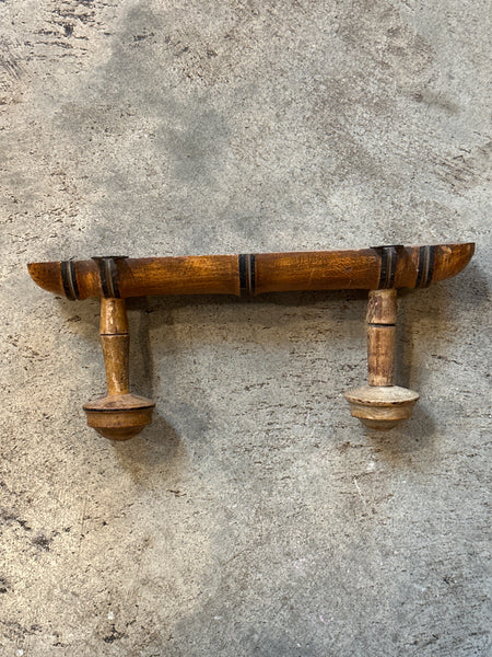 French Faux Bamboo Coat Rack, 2-Hooks