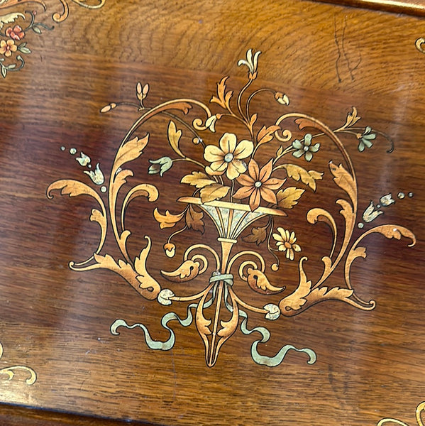 Tray with Inlaid Floral Design