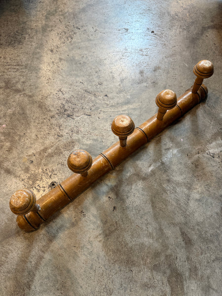 French Faux Bamboo Coat Hooks, 5 Hooks