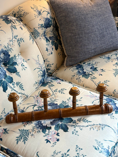 French Faux Bamboo Coat Hooks, 4 Hooks